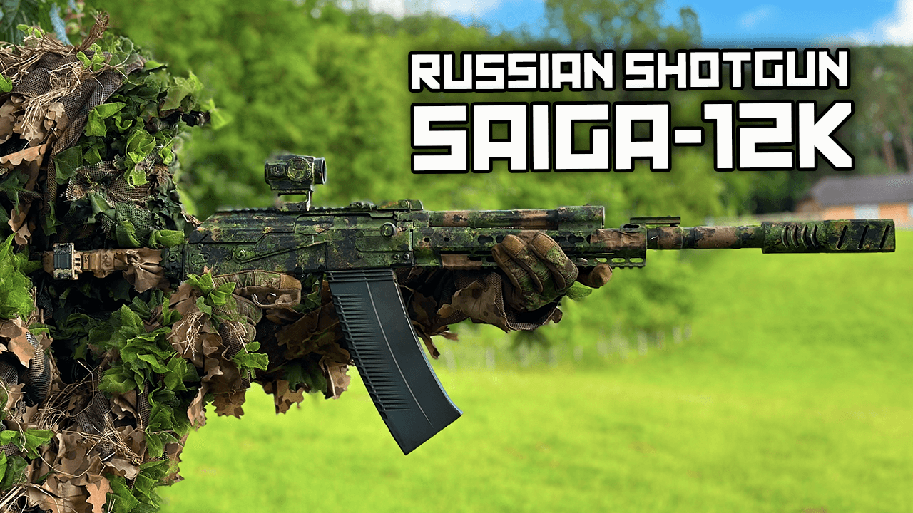 Review of the Tokyo Marui Saiga 12k Airsoft Shotgun - Kicking Mustang Concealment System